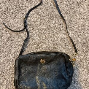 MK Black Leather Crossbody Bag